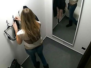 Awesome Teen Girl Tries Out Underwear in Lingerie Store